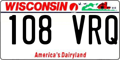 WI license plate 108VRQ