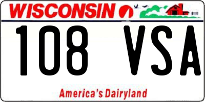 WI license plate 108VSA