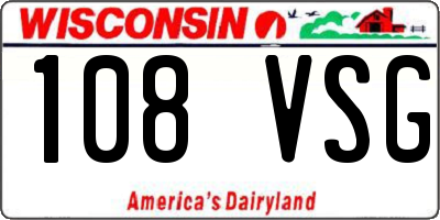 WI license plate 108VSG