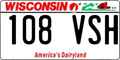 WI license plate 108VSH