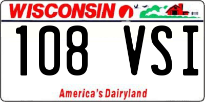 WI license plate 108VSI