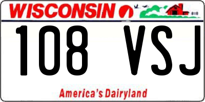 WI license plate 108VSJ