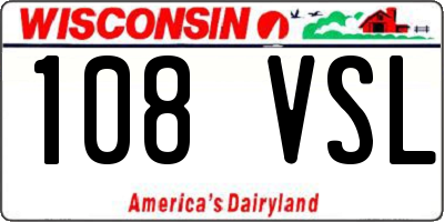 WI license plate 108VSL