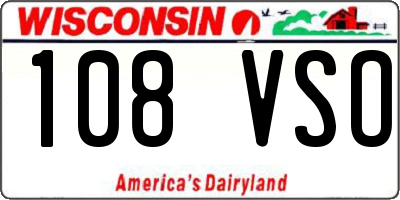 WI license plate 108VSO