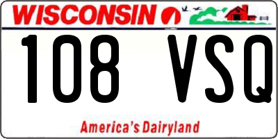 WI license plate 108VSQ
