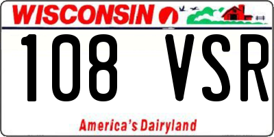 WI license plate 108VSR
