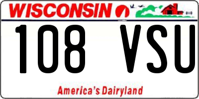WI license plate 108VSU