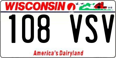 WI license plate 108VSV