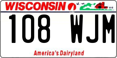 WI license plate 108WJM