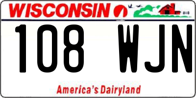 WI license plate 108WJN