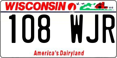 WI license plate 108WJR