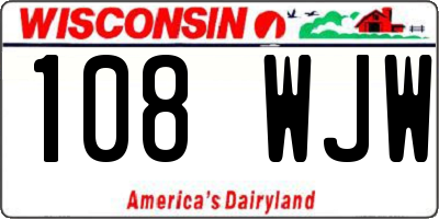 WI license plate 108WJW