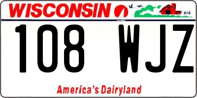 WI license plate 108WJZ