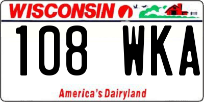 WI license plate 108WKA