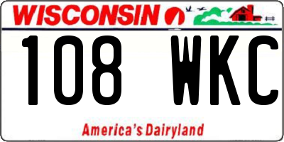 WI license plate 108WKC