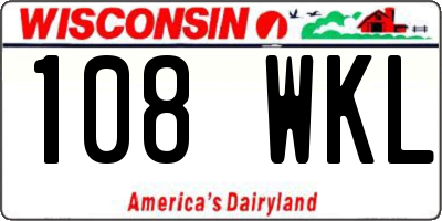 WI license plate 108WKL