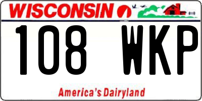 WI license plate 108WKP