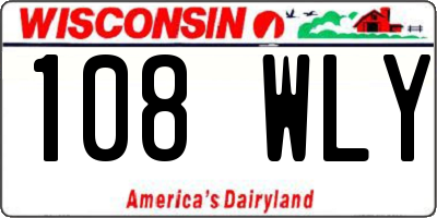 WI license plate 108WLY