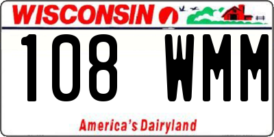 WI license plate 108WMM