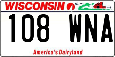 WI license plate 108WNA