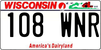 WI license plate 108WNR