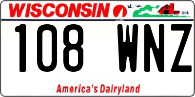 WI license plate 108WNZ