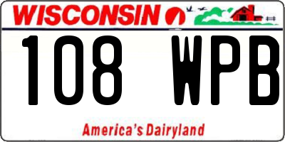 WI license plate 108WPB