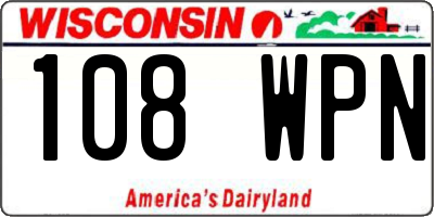 WI license plate 108WPN