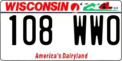 WI license plate 108WWO