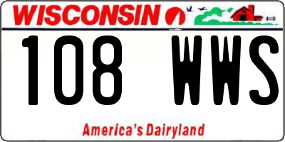 WI license plate 108WWS