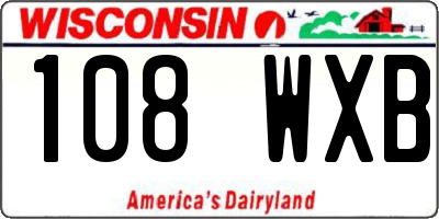WI license plate 108WXB