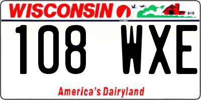 WI license plate 108WXE