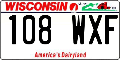 WI license plate 108WXF