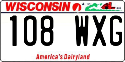 WI license plate 108WXG
