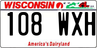 WI license plate 108WXH