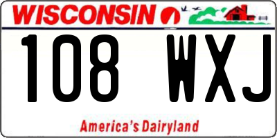 WI license plate 108WXJ