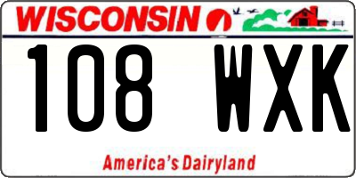 WI license plate 108WXK