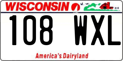 WI license plate 108WXL