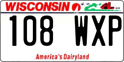 WI license plate 108WXP