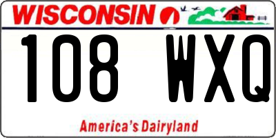 WI license plate 108WXQ