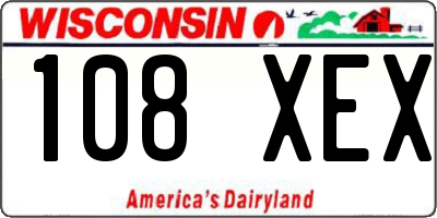 WI license plate 108XEX