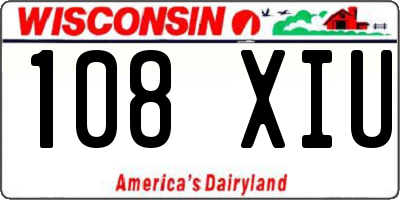 WI license plate 108XIU