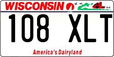 WI license plate 108XLT