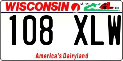 WI license plate 108XLW