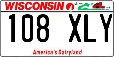 WI license plate 108XLY