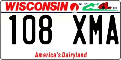 WI license plate 108XMA