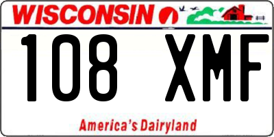WI license plate 108XMF