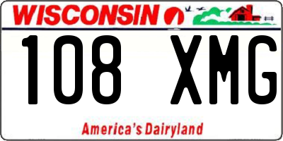 WI license plate 108XMG