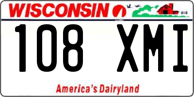 WI license plate 108XMI