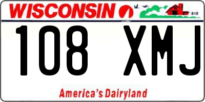 WI license plate 108XMJ